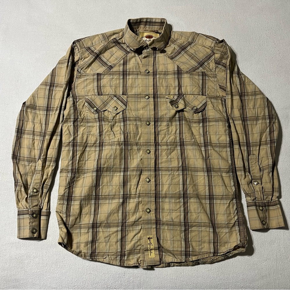Larry Mahan Mens‎ Small? Medium? (Check Measurements) Diamond Snap Western Plaid